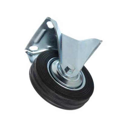 Rueda de chapa y goma base fija